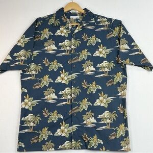 Pierre Cardin Hawaiian Tropical Summer Beach Vacation shirt. Size Large